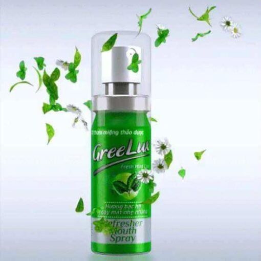 greelux herbal refresher mouth spray green fresh mint hoa linh