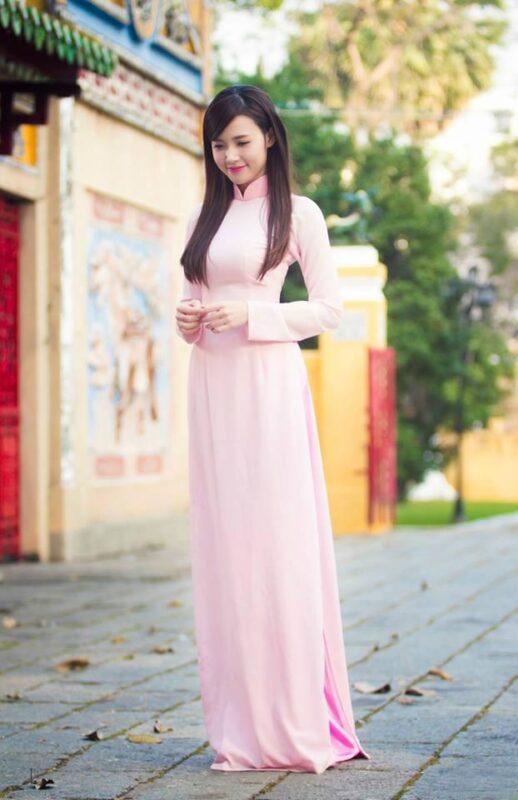 Ao Dai Vietnam Link Pink