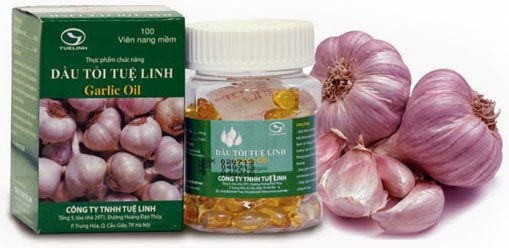 purple garlic oil bottle