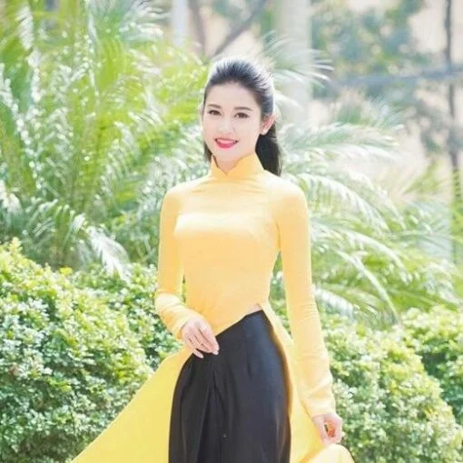 Yellow Ao Dai Vietnam Custom Made With Skirt