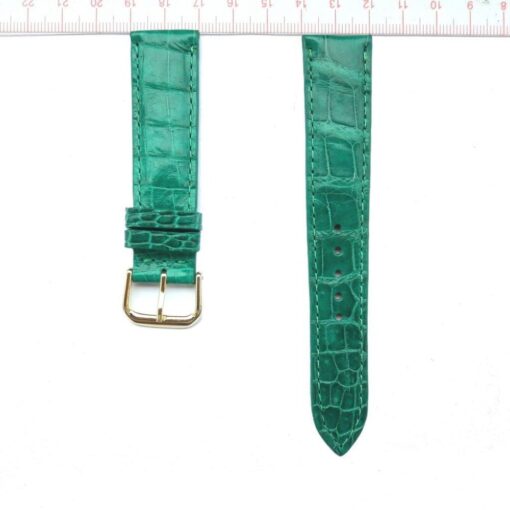 Ruby Green Crocodile Wrist Watch Strap 20mm