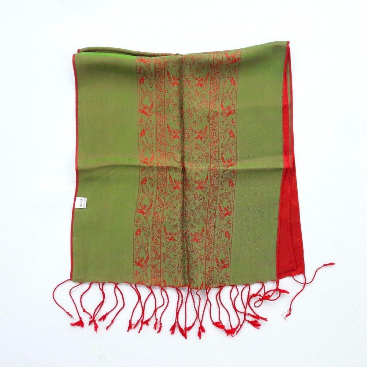 Red Yellow Double Layer Silkworm Women Scarf - Hien Thao Shop