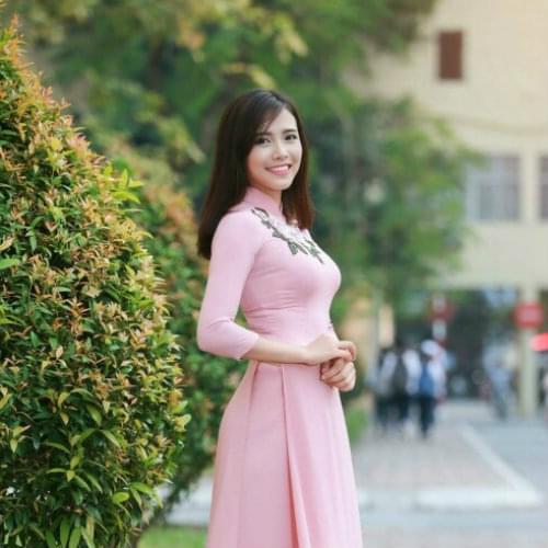 Vietnam Ao Dai Pink Silk Floral Neck Decoration