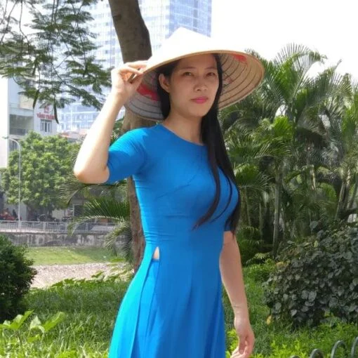 Vietnam Ao Dai Custom Made Caribbean Chiffon