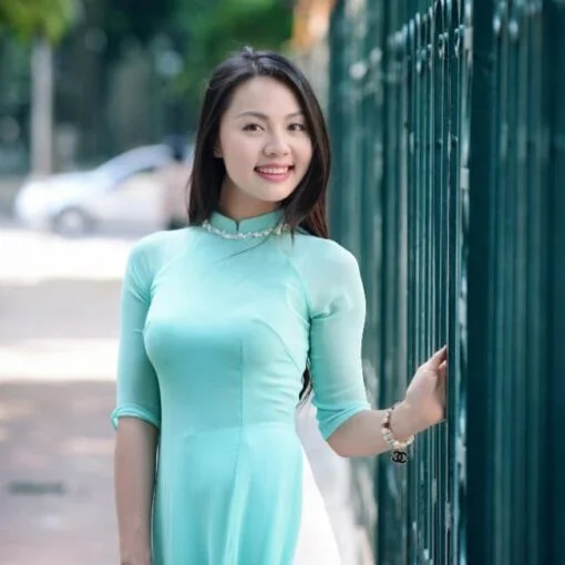 Ao Dai Vietnam Long Dress Sky Blue