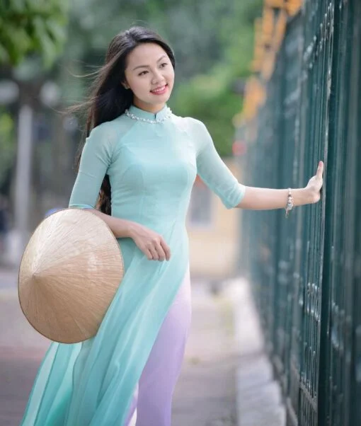 ao-dai-vietnam-sky-blue-double-layers