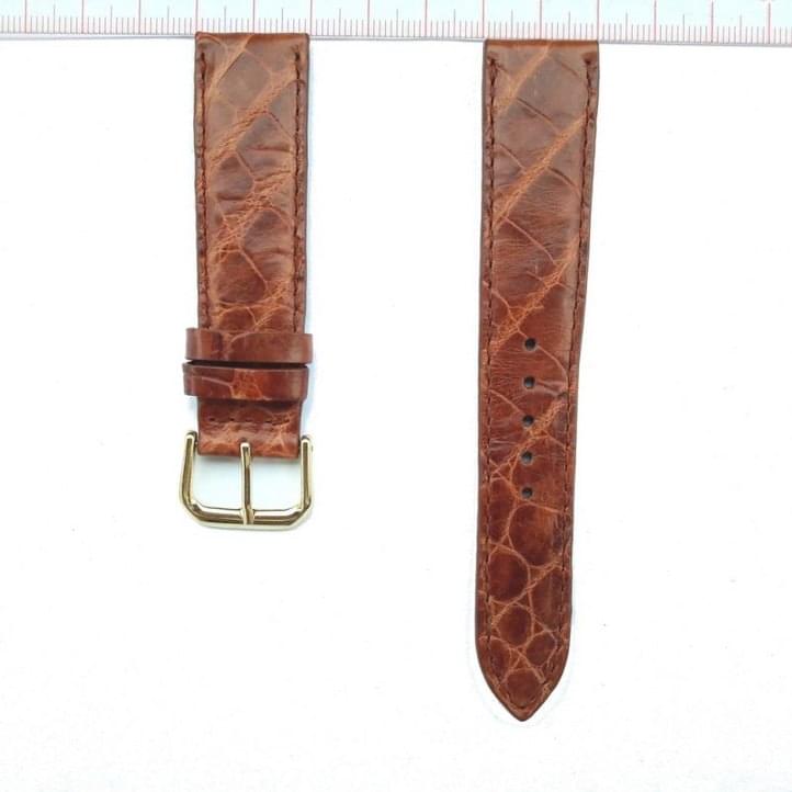 Brown Crocodile Watch Strap 20mm Grain Pattern - Hien Thao Shop