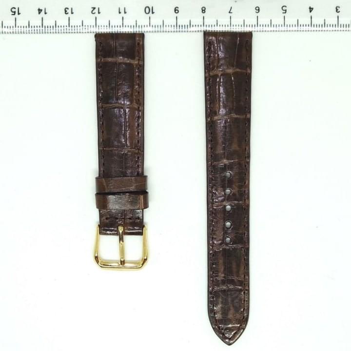 Chocolate Crocodile Alligator Wrist Watch Strap 18mm - Hien Thao Shop
