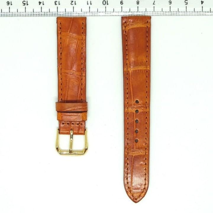 Vietnam Pumpkin Crocodile Wrist Watch Strap 18mm - Hien Thao Shop