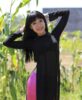 Ao Dai For Sales Black Sheer Dress Pink Satin Pant