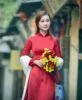 Ao Dai Vietnam Red Silk