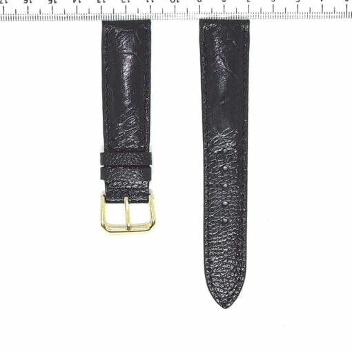 Black Watch Strap Ostrich Leather 20mm Grain Pattern