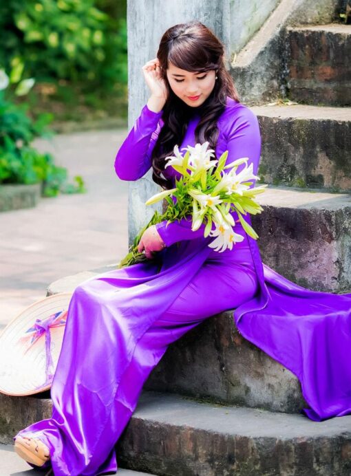 buy-ao-dai-vietnam-custom-made-purple-blue-silk-hien-thao