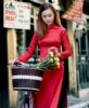 buy-vietnam-ao-dai-red-silk-dress-black-satin