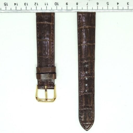 Chocolate Crocodile Alligator Wrist Watch Strap 18mm