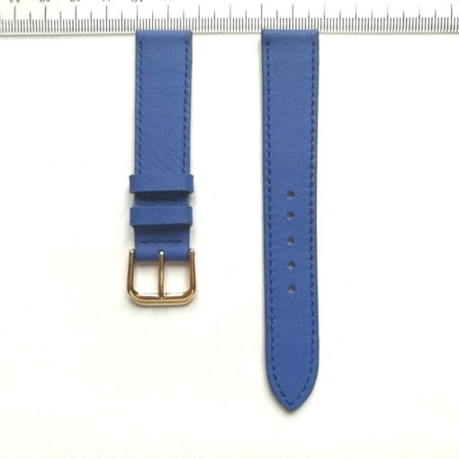 Cow Leather Wrist Watch Strap Coban Blue 18mm