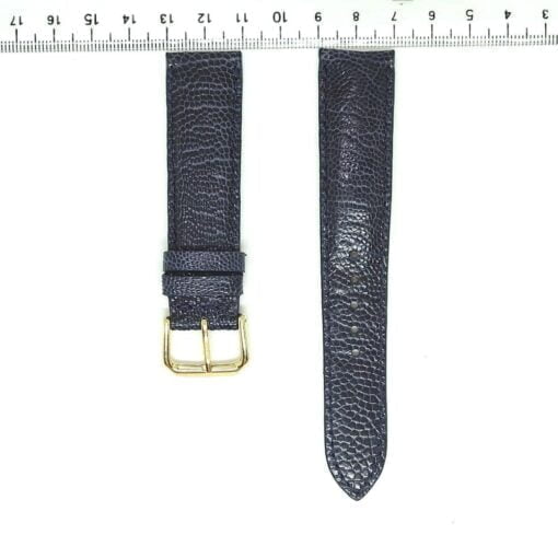 Dark Navy Wrist Watch Strap Ostrich Leather 20mm