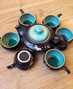 Handmade Tea Set Bat Trang Green