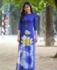 Ao Dai Modern Vietnam Royal Blue 3D 4