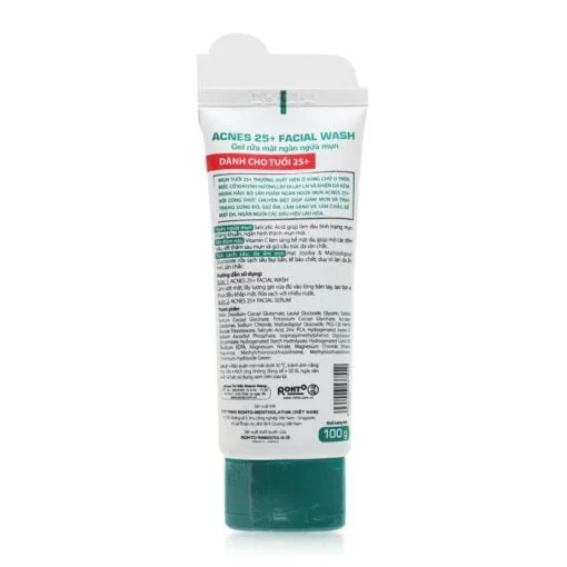 Acnes 25+ Facial Wash Gel Rohto Mentholatum 100g - Image 2