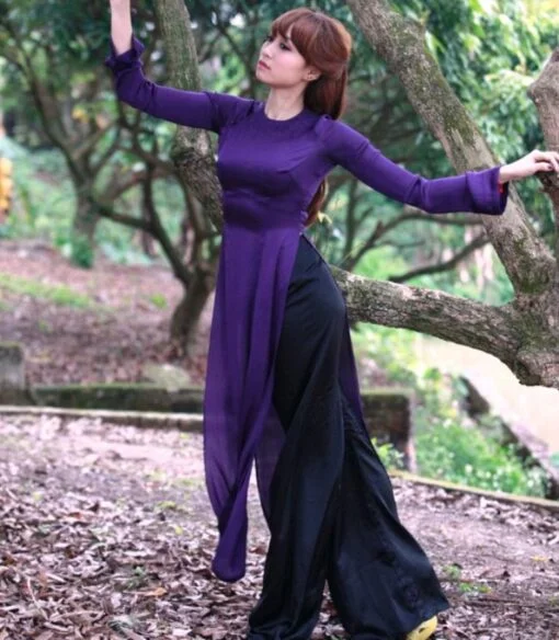 Ao Dai Vietnam King Blue Silk 2