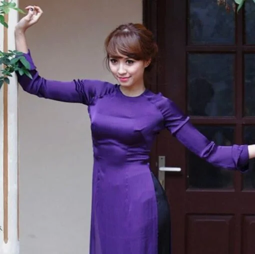 Ao Dai Vietnam King Blue Silk
