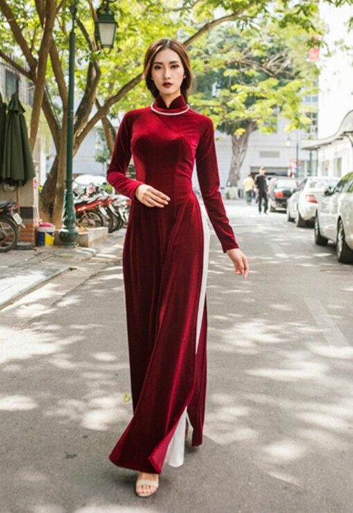 Ao Dai Vietnam Velvet Tailor Made 20