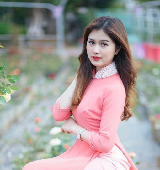 Soft Pink Silk Ao Dai Vietnam