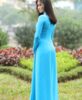 Turquoise Silk Ao Dai Vietnam 4