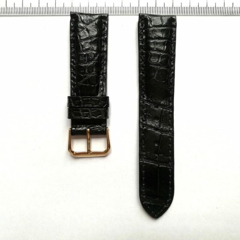 Black Alligator Crocodile Wrist Watch Strap 22mm