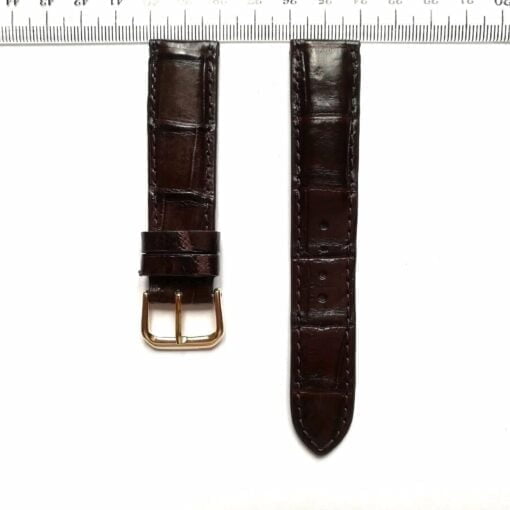 Dark Brown Crocodile Wrist Watch Strap 20mm