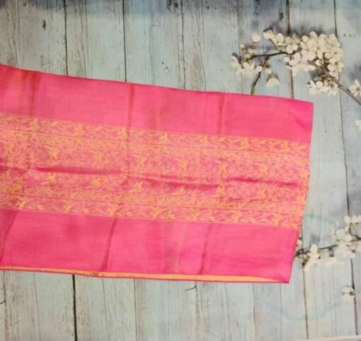 Orange Pink Women Scarves Natural Silkworm 3