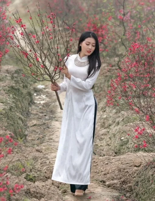 Vietnam Ao Dai Silk Black White 2