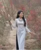 Vietnam Ao Dai Silk Black White