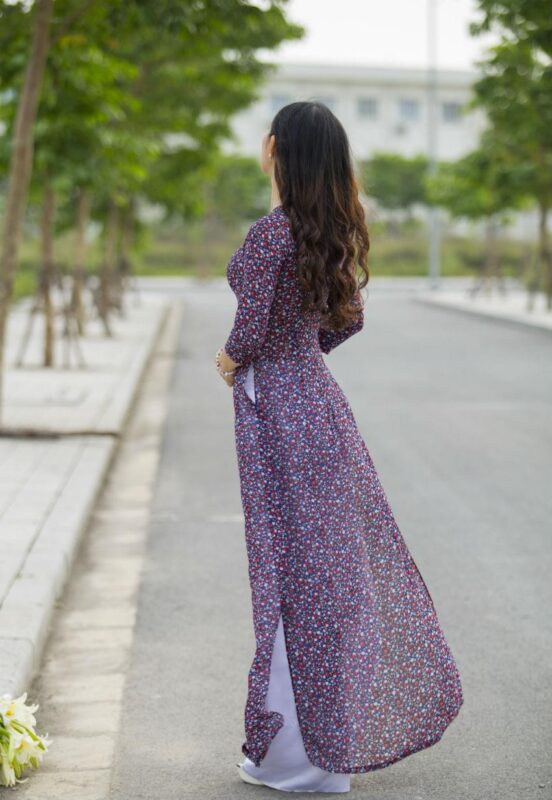 New Collection 2018 Ao Dai Small Floral Pattern - Hien Thao Shop