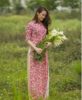 Small Red Floral Ao Dai Vietnam  2