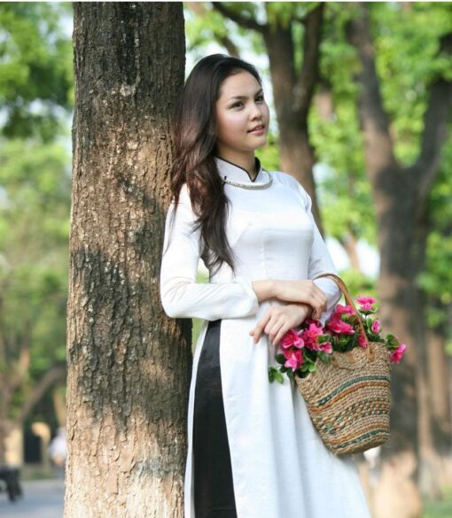 Ao Dai Vietnam White Silk