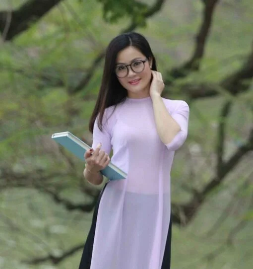 Ao Dai Vietnam Light Pink Chiffon