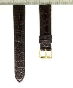 Crocodile Wristwatch Strap 18mm Chocolate Color