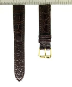 Wrist Watch Strap Crocodile 18mm Dark Brown - Hien Thao Shop