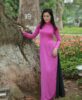 Vietnam Ao Dai Classical Pink Silk 3