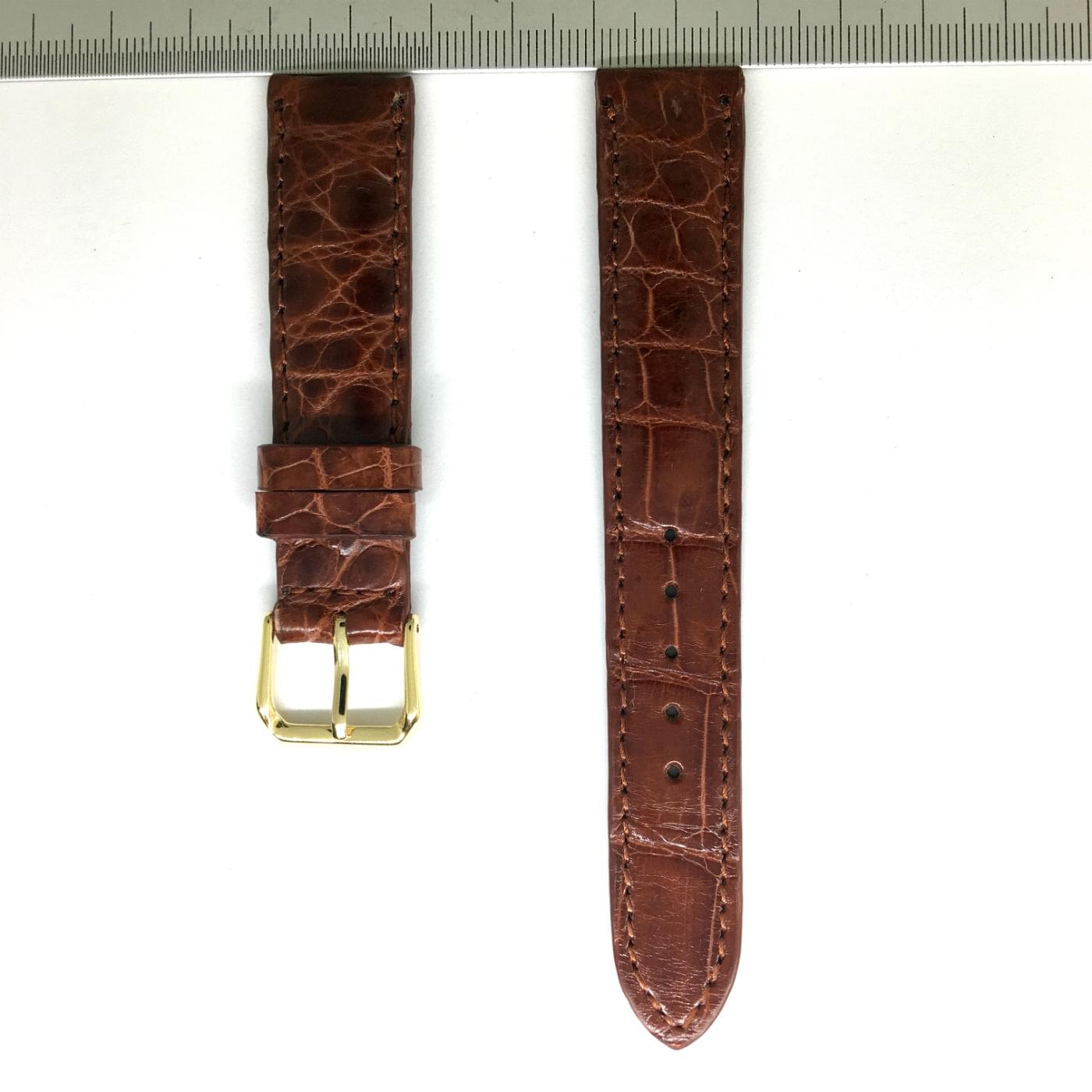 Wrist Watch Strap Crocodile 18mm Dark Brown - Hien Thao Shop