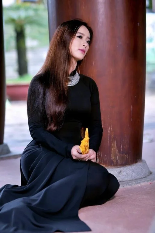 Sell Ao Dai Viet Nam Mysterious Black 2