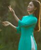 Mint Silk Ao Dai Vietnam Long Dress
