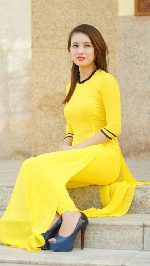 Vietnamese Long Dress Ao Dai Yellow 3