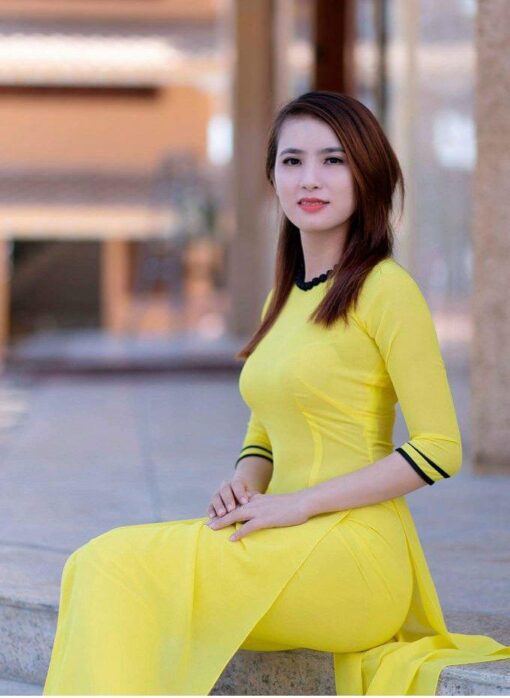Vietnamese Long Dress Ao Dai Yellow