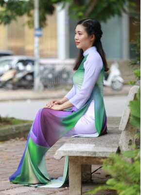 Mixed Color Printed Ao Dai Vietnam Custom Made