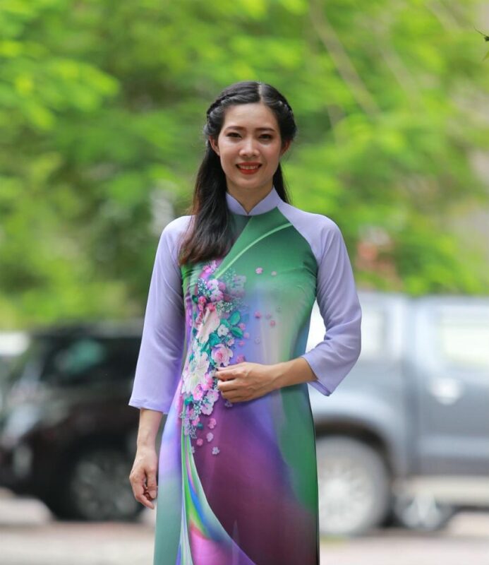 Mixed Color Printed Ao Dai Vietnam Custom Made