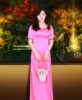 Pink Silk Ao Dai Vietnam Costume 2