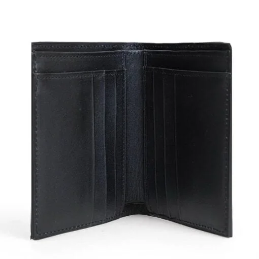 Black Alligator Leg Skin Men's Wallet, Vertical Design - Image 3